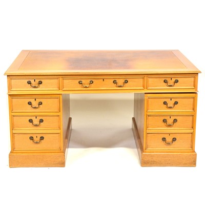 Lot 471 - Georgian style light oak partners desk