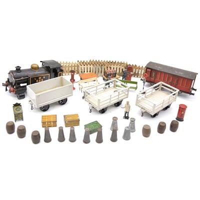 Lot 406 - One tray of O gauge accessories and parts.