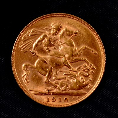 Lot 247 - Gold Full Sovereign, Edward VII, 1910