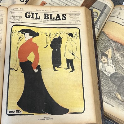 Lot 134 - Gil Blas Illustré, issues bound as three volumes, 1895-96, 1897-98, 1901-2