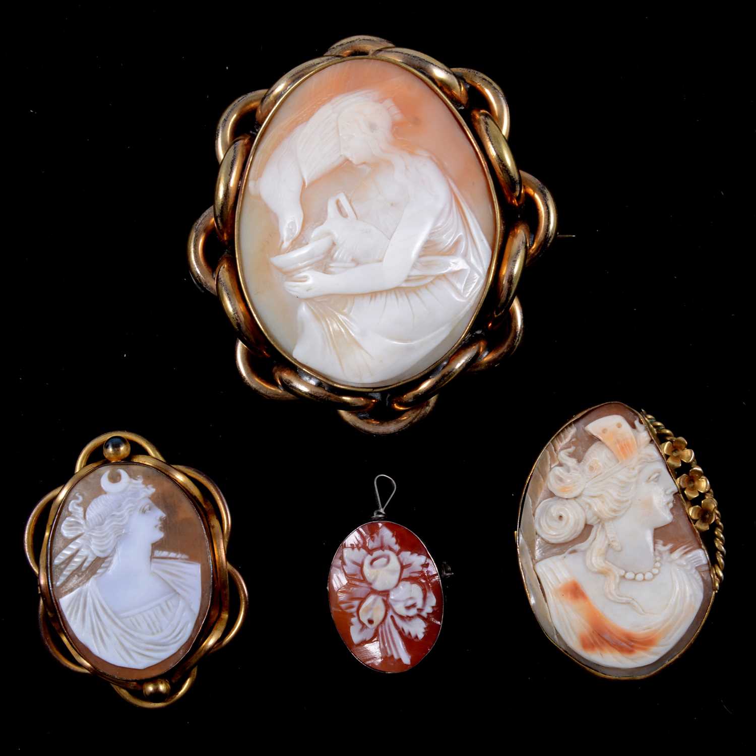 Brooches, Cameo Brooches, Transfer good Brooches Brooch Lot