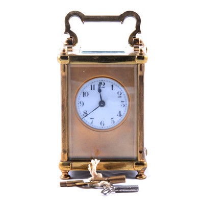 Lot 117 - French brass cased carriage clock