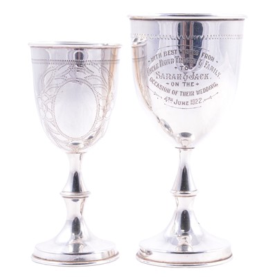 Lot 269 - Two silver kiddush cups