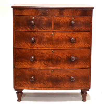 Lot 433 - Victorian mahogany bowfront chest of drawers