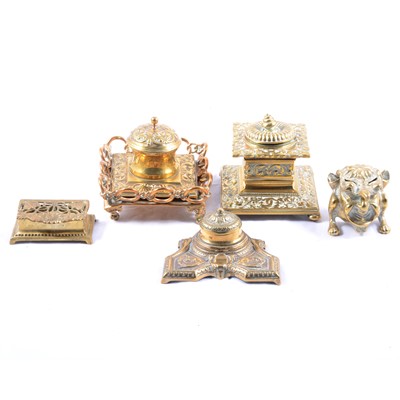 Lot 127 - Collection of Victorian and Edwardian inkwells