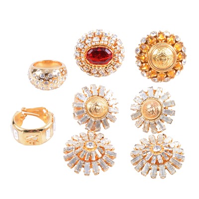 Lot 471 - Gianna Versace - three rings and two pairs of earrings.