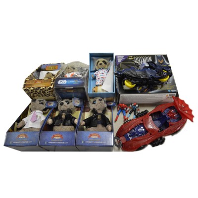 Lot 238 - Two Action figures and vehicles, with six Meerkat plush toys