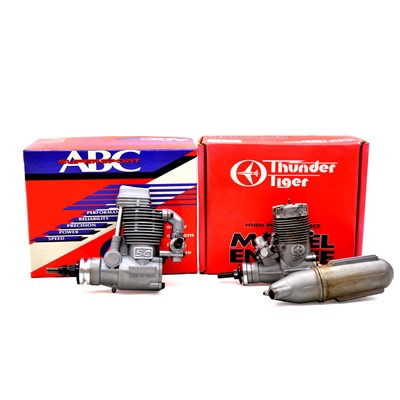 Lot 521 - Two model aircraft engines, including ABC and Thunder Tiger, boxed