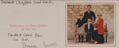 Lot 26 - King Charles III, [as The Prince of Wales] & Diana, Princess of Wales, Royal Christmas card 1991