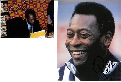 Lot 61 - Football: Pele, two signed photographs