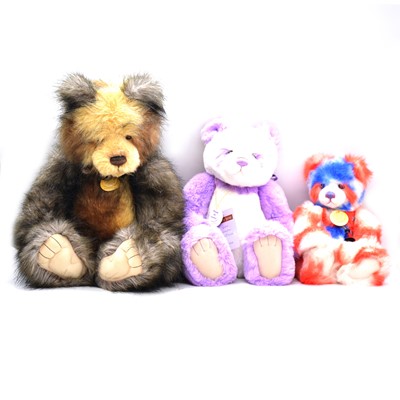 Lot 325 - Three Charlie Bears, Brit, Violet, Lincoln