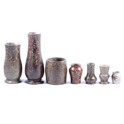 Lot 49 - Collection of Cornish serpentine vases