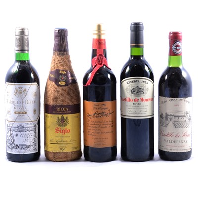 Lot 219 - Five bottles of Spanish red wine