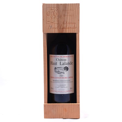 Lot 218 - 2003 Ch Haut Lalande, Blaye Cotes de Bordeaux, a magnum