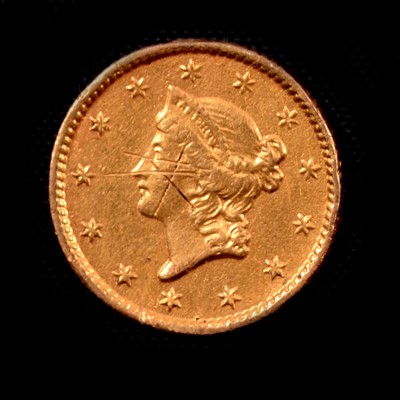 Lot 246 - United States of America, 1853 gold 1 dollar coin