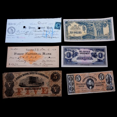 Lot 227 - United States of America, a collection of assorted banknotes and cheques