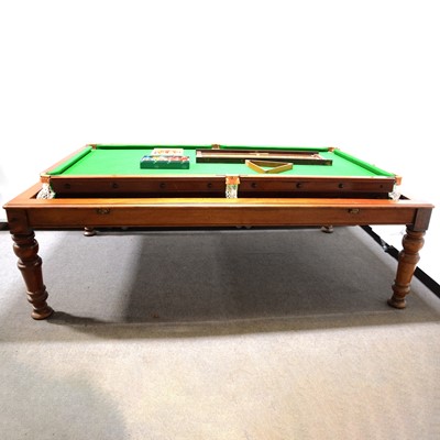 Lot 452 - Edwardian mahogany metamorphic dining/billiards table, applied label for F H Ayres