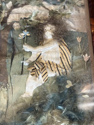 Lot 97 - Silk and fabric diorama, Garden of Eden