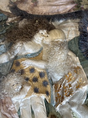 Lot 97 - Silk and fabric diorama, Garden of Eden