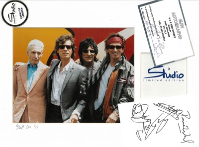 Lot 24 - The Rolling Stones: set of four signatures with a limited edition photographic artwork