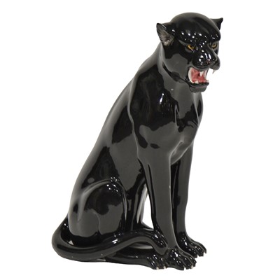 Lot 28 - Large Italian Pottery model of a seated panther