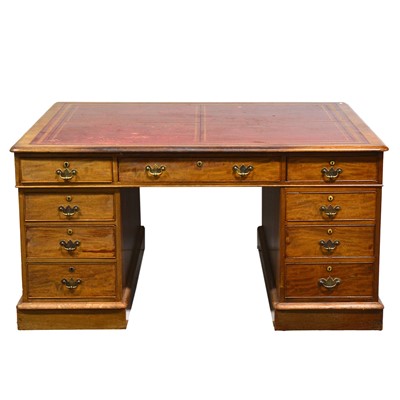 Lot 508 - Edwardian mahogany partners desk