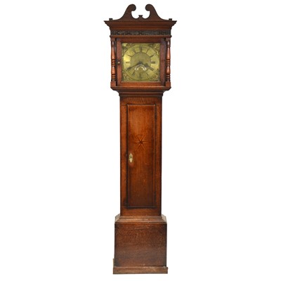 Lot 507 - Oak longcase clock