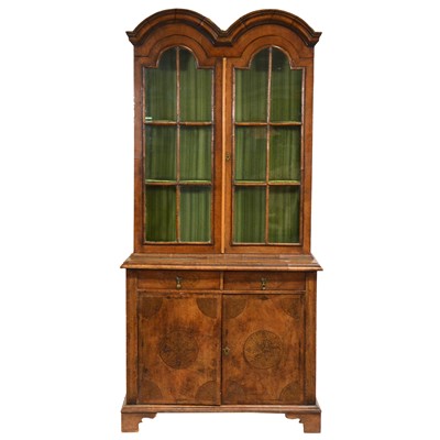 Lot 414 - Walnut and marquetry bookcase