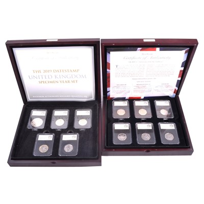 Lot 243 - UK 2019 50th Anniversary of the 50p DateStamp coin set and UK Specimen Year Set.