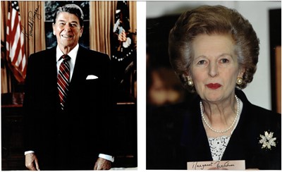 Lot 38 - Politics: Margaret Thatcher and Ronald Reagan, two signed photographs