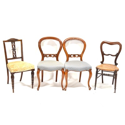 Lot 502 - Set of eight Victorian mahogany balloon back dining chairs, and two others