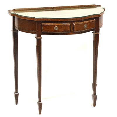 Lot 574 - Reproduction mahogany demi lune console table