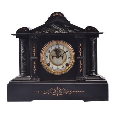 Lot 153 - Victorian slate mantel clock