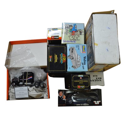 Lot 149 - Eight die-cast model vehicles, including Burago, Polistil, Franklin Mint, and others, with RC truck