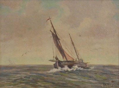 Lot 339 - A Schildt, Ship at sea, and another watercolour.