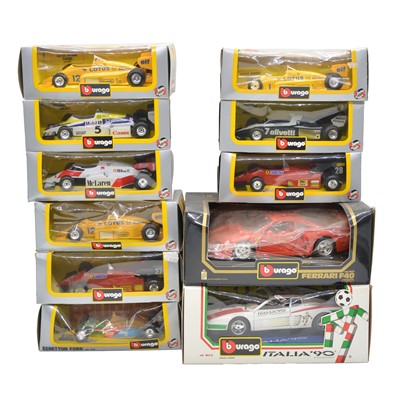 Lot 144 - Eleven Burago die-cast model vehicles, boxed