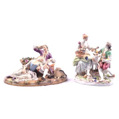 Lot 150 - Two Meissen figure groups.