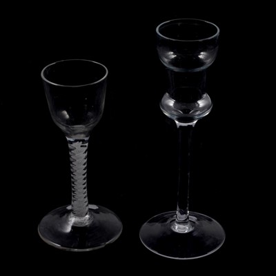 Lot 179 - Wine glass with double series opaque twist, and another.