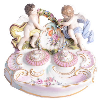 Lot 9 - Dresden rococo style encrier