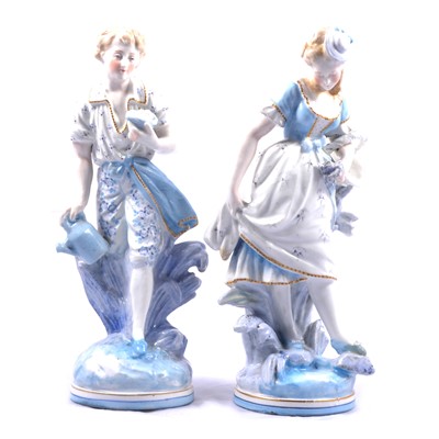 Lot 171 - Pair of Continental pottery figures.