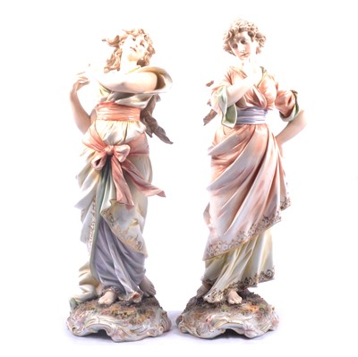 Lot 135 - Pair of Dresden porcelain figures.