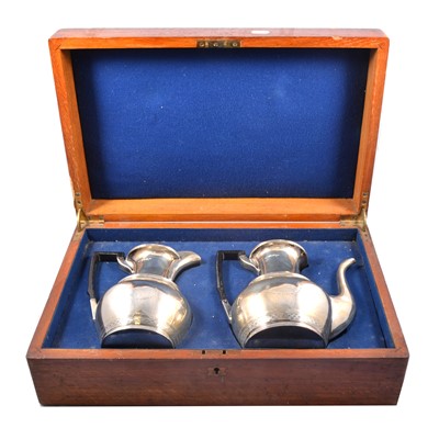 Lot 417 - Victorian silver tea pot and hot water jug.