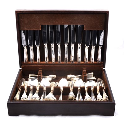 Lot 131 - Twelve place canteen of silver cutlery