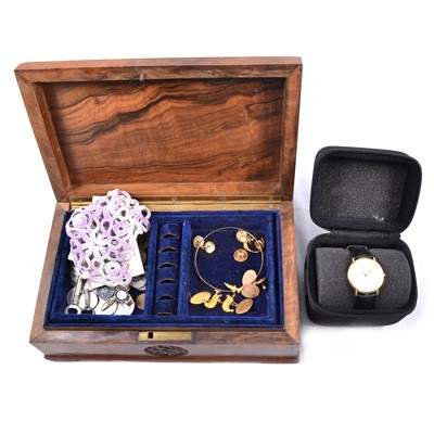 Lot 348 - Zenith - a gentleman's 18 carat gold wristwatch, 9 carat gold cufflinks and other gold and collectables.