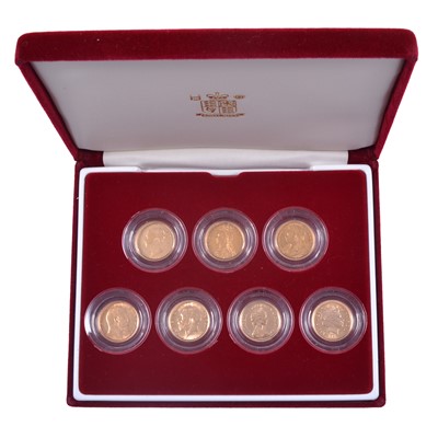 Lot 326 - Royal Mint Gold Half-Sovereign Portrait Collection 7-coin set.