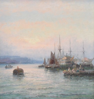 Lot 186 - William Thornley, Boats in Whitby Harbour - a pair