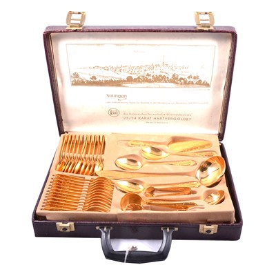 Lot 252 - Solingen gold-plated canteen of cutlery.