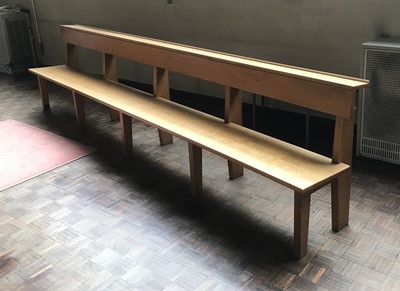 Lot 621 - Modern church pew bench, 2nd-half 20th century