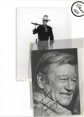 Lot 8 - Film Memorabilia: John Wayne, autograph with associated Studio Limited Editions photograph artwork