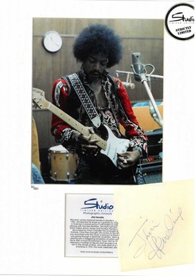 Lot 19 - Rock/ Pop Memorabilia: Jimi Hendrix autograph with Studio Limited Editions artwork